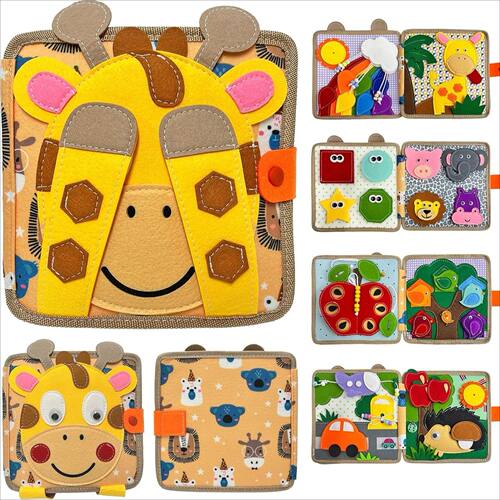 Montessori Busy Book for Toddlers,Educational Sensory Toy,Fe