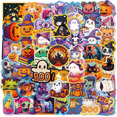 50PCS Halloween Graffiti Stickers - Pumpkin, Bat & Castle De