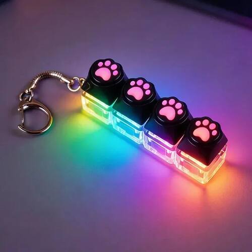 Clickable Keyboard Keychain LED Light - Stress Anxiety Relie