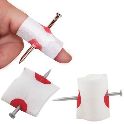 5Pcs Fool Toys Blood Prank Magic Prop Joke Fake Nail Through