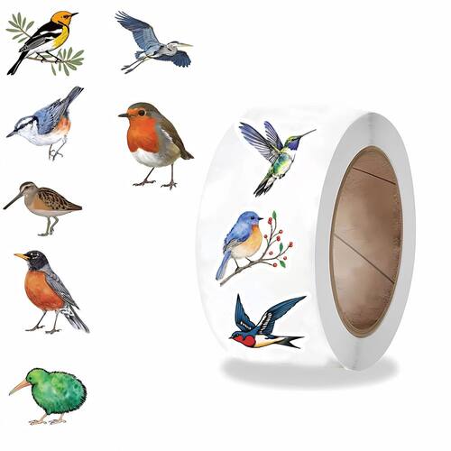 500PCS Bird Roll Stickers Notebook Phone Graffiti Coffee Scr