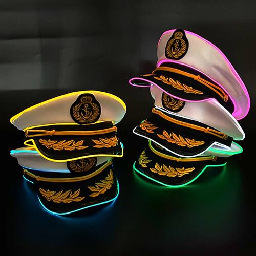 1 pc Luminous Navy Hat Holiday Party Hat Men Women Decor Hea