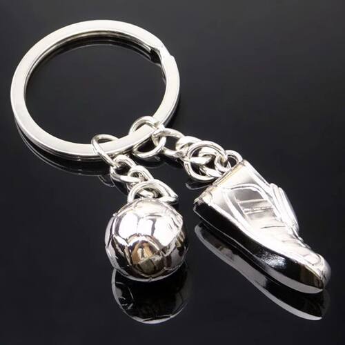 Football Key Ring Soccer Shaped Keychain Zinc Alloy Football