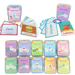 English Montessori Flashcards Baby Toddler Word Learn Card