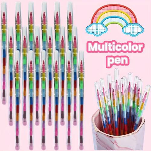12PCS Stackable Crayons Assemblable Crayons, Party Gifts Mul
