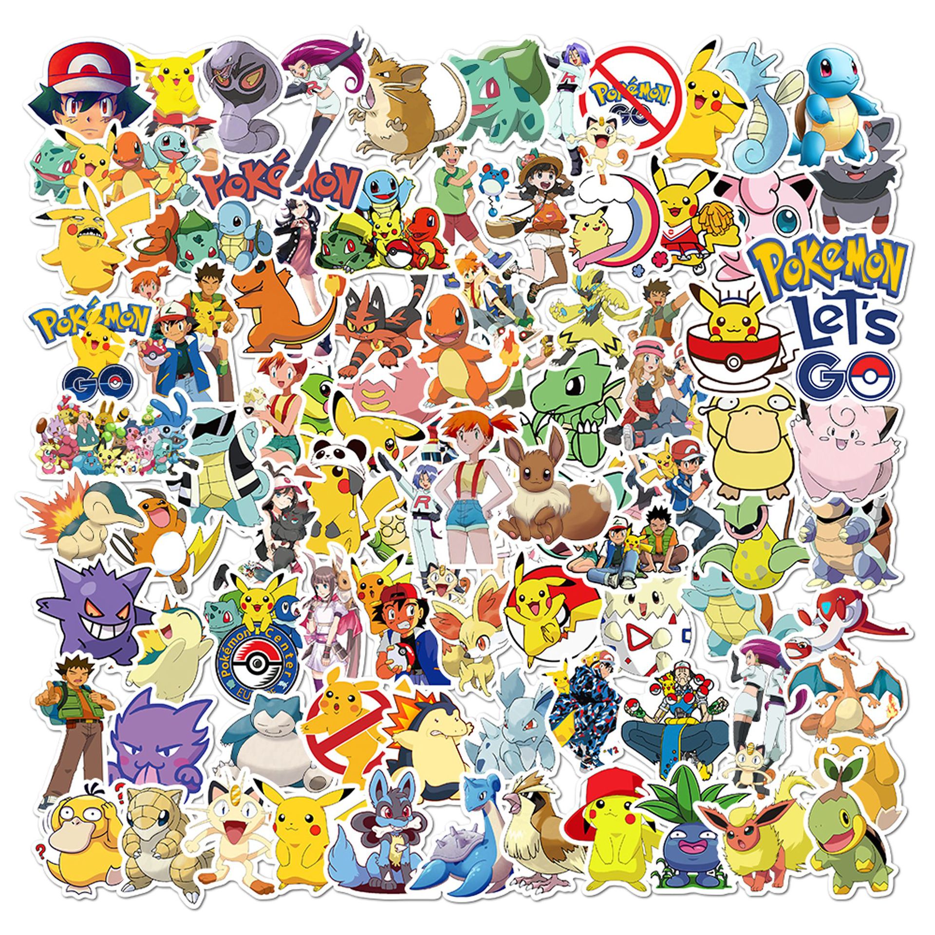 100pcs cartoon Pokemon graffiti stickers mobile phone