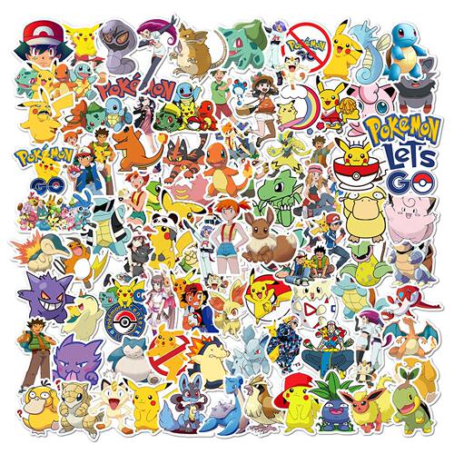 100pcs cartoon Pokemon graffiti stickers mobile phone