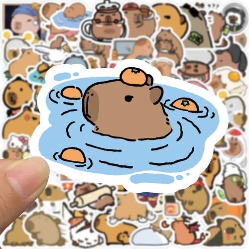 10//50/100pcs Cute Cartoon Capybara Stickers Kawaii Kids Dec
