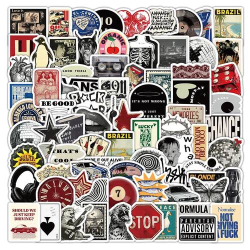 103 Sheets American Vintage Stickers, Retro Aesthetic Decora