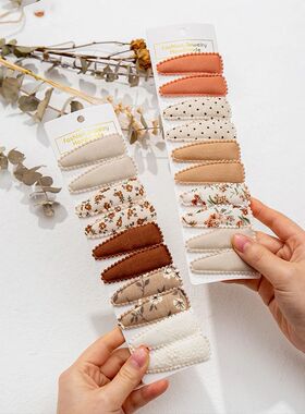 20Pcs/Lot Cute Baby Hair Clips Floral Dot Print Hairp Prince
