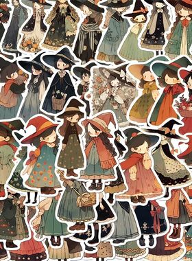 10/30/50PCS Cartoon Q Witch PVC Sticker Aesthetic Children's