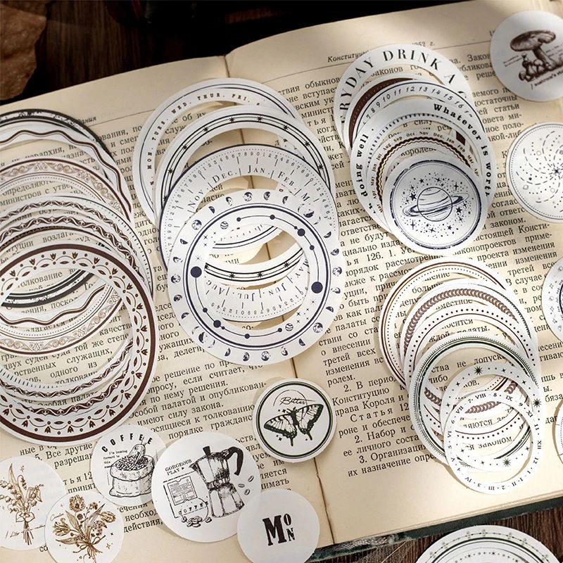 24 pcs/pack Vintage INS hollowed out circular border note ca