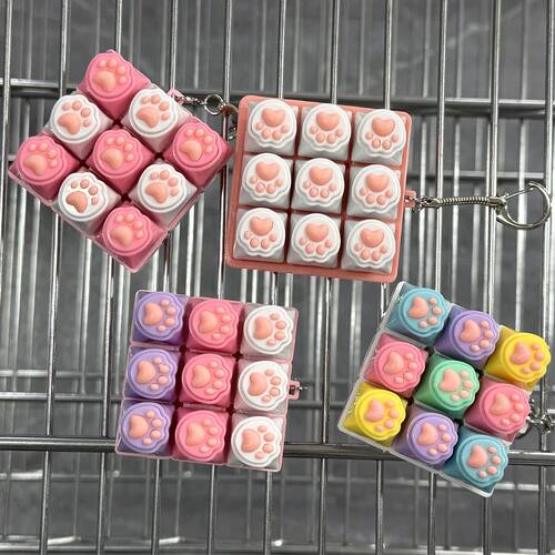 Keyboard Fidget Toys Crystal Keycap Keychain Stress Relief F