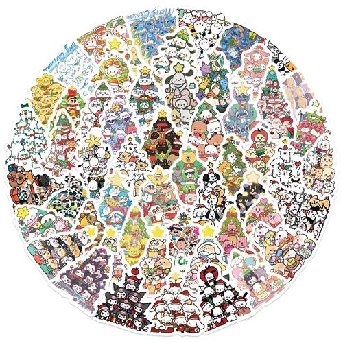 60pcs Christmas e Animes Cartoon Graffiti Stickers Phone Gui