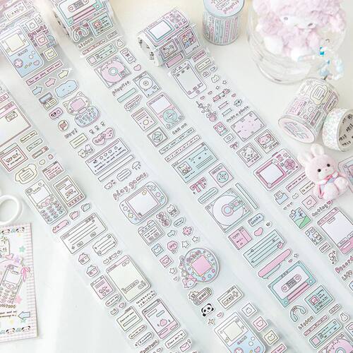 1 Roll Cute Cartoon Die-cut Tape Toploader Deco Stickers DIY
