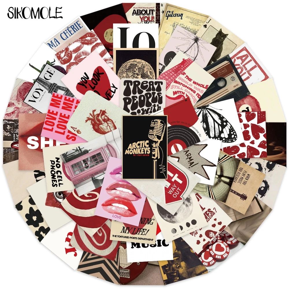 10//50PCS Retro Women Posters Y2K PVC Stickers Aesthetic Art