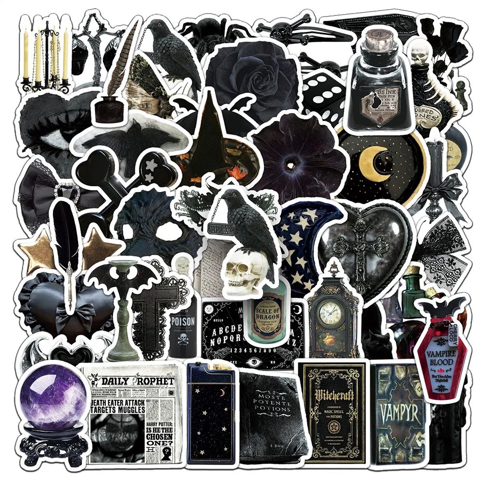 10/30/50PCS Style Goth Dark Witch Horror Stickers Waterproof