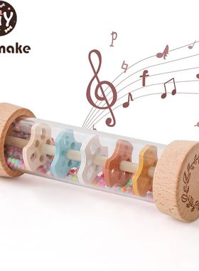 Montessori Baby Rain Stick Rainbow Hourglass Rain Music Ratt