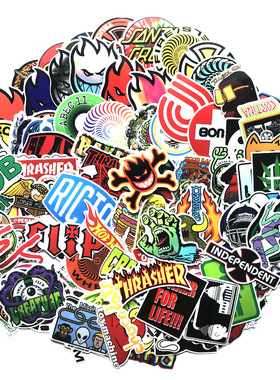 100 cool skateboard fashion Stickers For Suitcase Skateboard