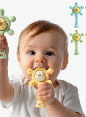 1Pc Candy Color Baby Silicone Teether Rattle Toy Safe Teethi
