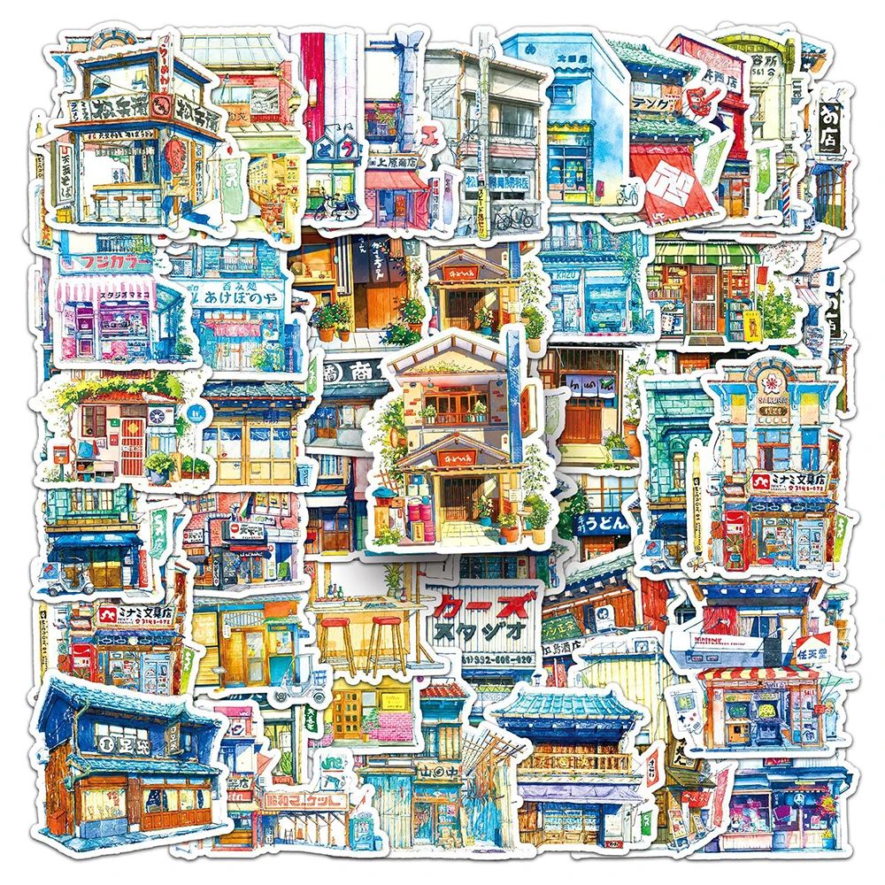 10//50pcs  Style Set Shop Stickers Retro Cartoon Sticker for