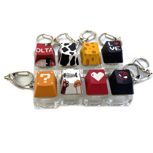 Decompression Keychain Mechanical Keyboard Button Keyring Fi