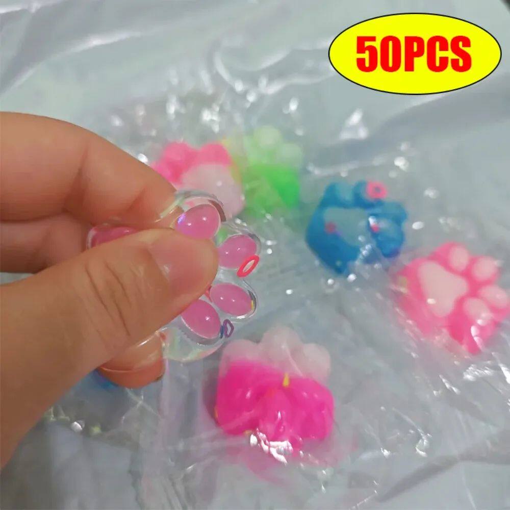 10/2030/40/50pcs Mini Cute Cat Claw Plush Pinch Fun, Colorfu