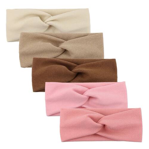 5Pcs/Lot Solid Twist Baby Girls Headbands Cashmere Handmade