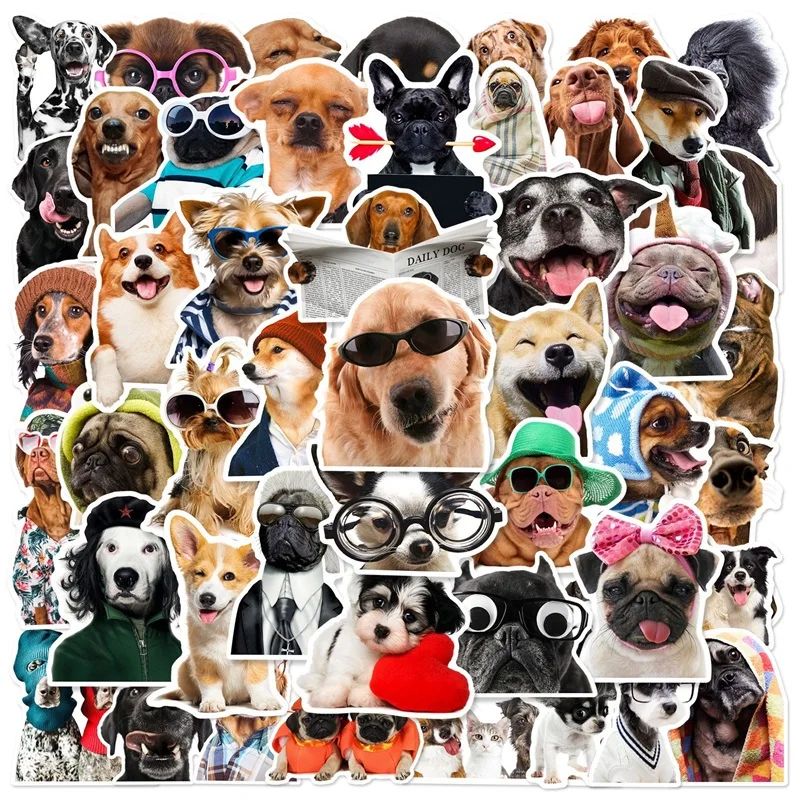 10//50PCS Kawaii Dog Hat PVC Sticker Aesthetic DIY Decoratio