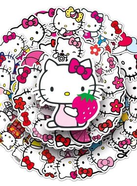 50Pcs  Hello Kitty Stickers Cartoon Stickers for Scrapbookin