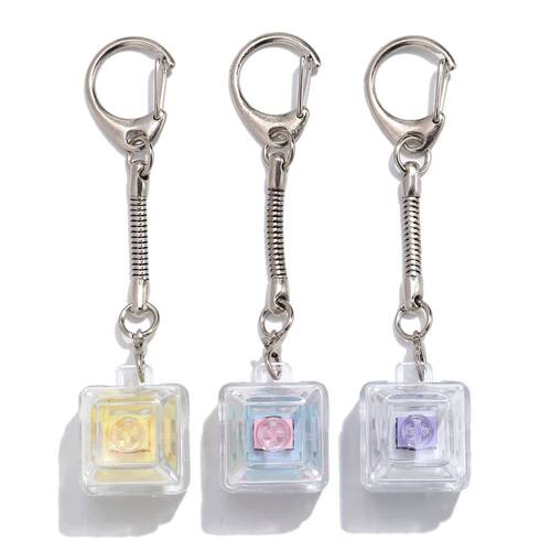 Keyboard Fidget Toys Crystal Keycap Keychain No Light Stress