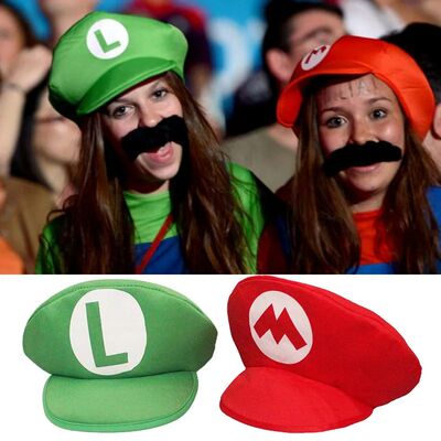 Marios Luigi Cartoon Cosplay Hat Classic toys Anime Figure H