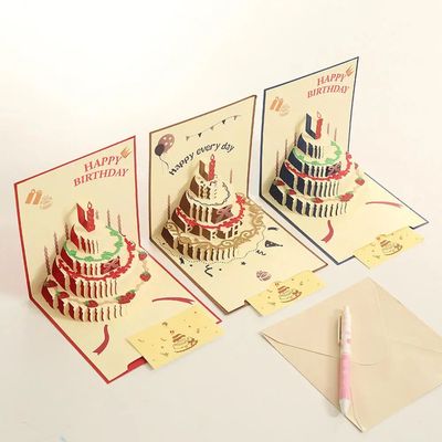 Happy Birthday Card Christmas Gift Card 3d Birthday Cake Pop