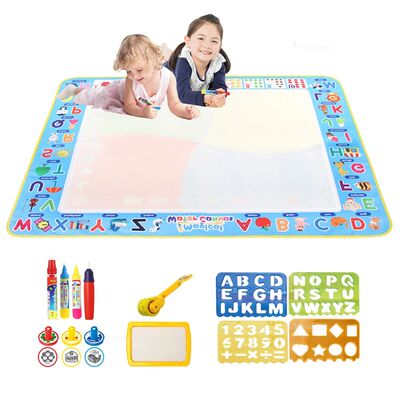 100x80CM Magic Water Drawing Mat with Reusable Magic Pens, D