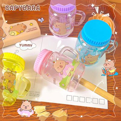 2Pcs Kawaii Portable Capybara Pencil Sharpener Creative Cart