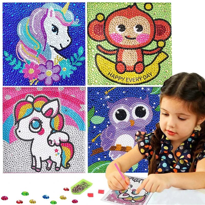 DIY Diamond Art Dots Painting Kits for Kids Animal Art Craft