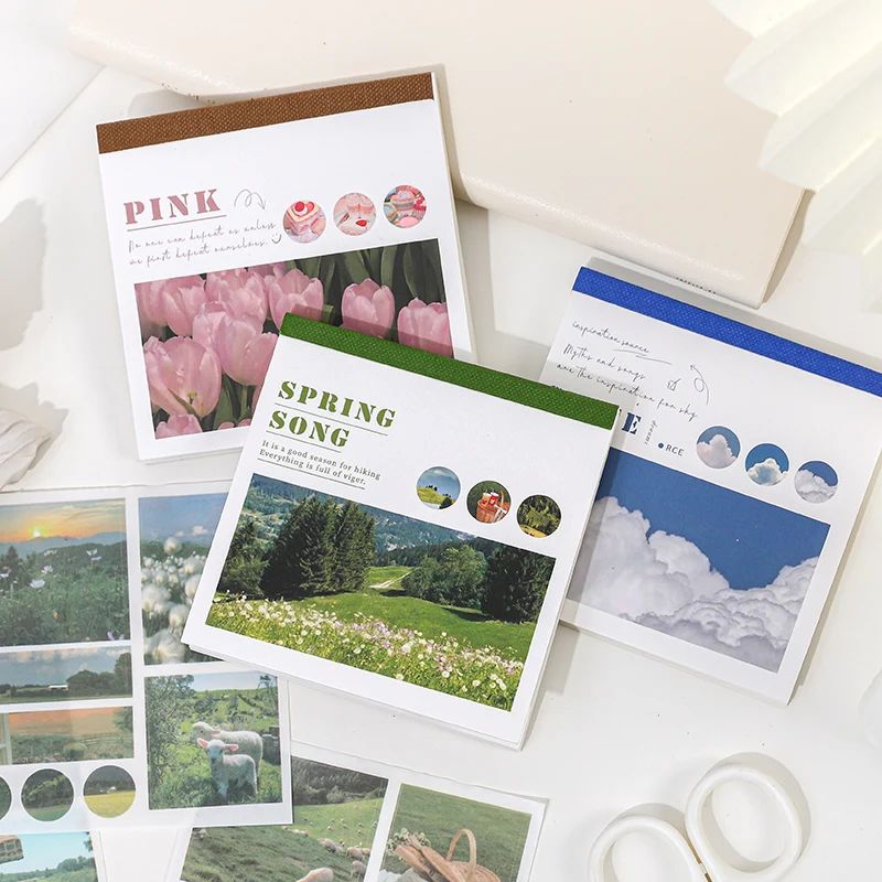 50sheets 50 Patterns Washi Paper Ins Stickers Book Aesthetic