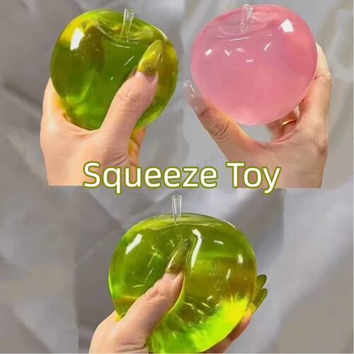 Green Apple Squeeze Toys Crystal transparent  Stress Relief