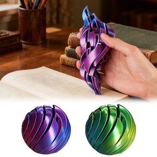 3D Printed Flow Ball Fidget Toy Spiral Sss Relief Sensory To