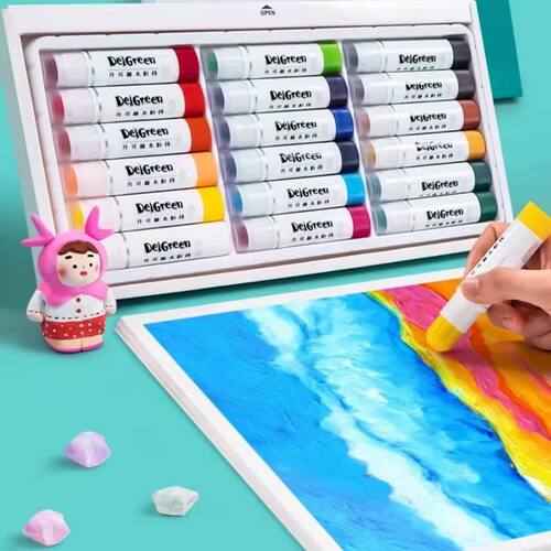 6/24 Colors Soft Solid Gouache Paint Sticks Washable Pastel