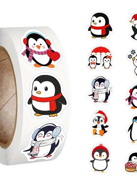 100-500pcs Penguin Animal Sticker Merry Christmas Stickers C