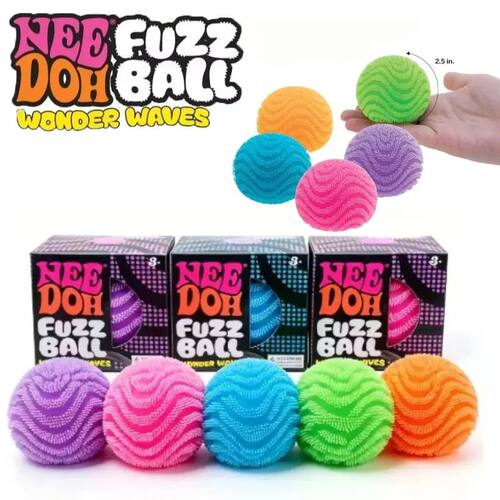 Nee Doh Fuzz Ball Wonder Waves Sensory Squeeze Toy Squishy T