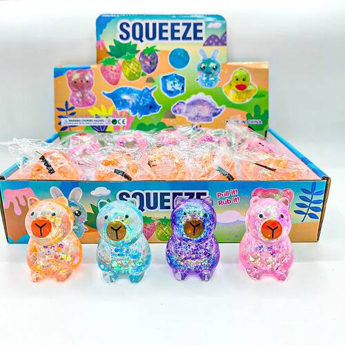 Cartoon Capybara Decompression Toy Soft Glitter Gummy Fidget