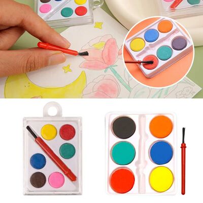 High Quality with Painting Brush Watercolor Paint Set 6 Colo