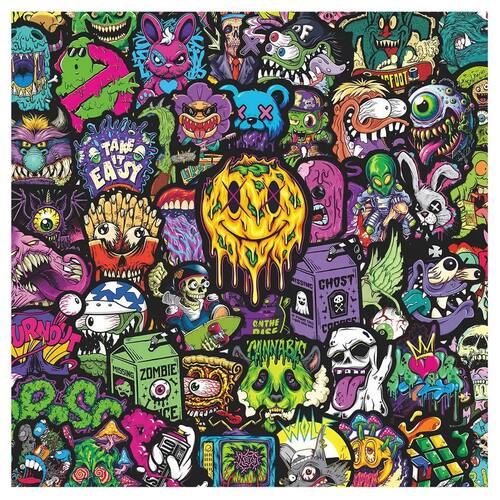 55Pcs Gothic Style Ghost Face Skull Creative Stickers Notebo