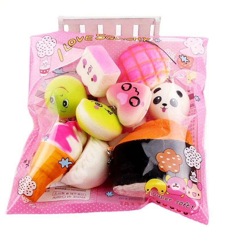 NEW 10pcs Squishies Toy Medium Mini Soft Bread Toys Key Bana
