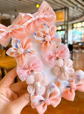 10Pcs/Set Cute Bows Baby Hairclips Lace Flower Children Girl