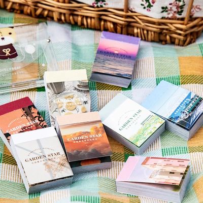 50pcs Life Scenery Sticky Book Style Deco Stationery Scrapbo