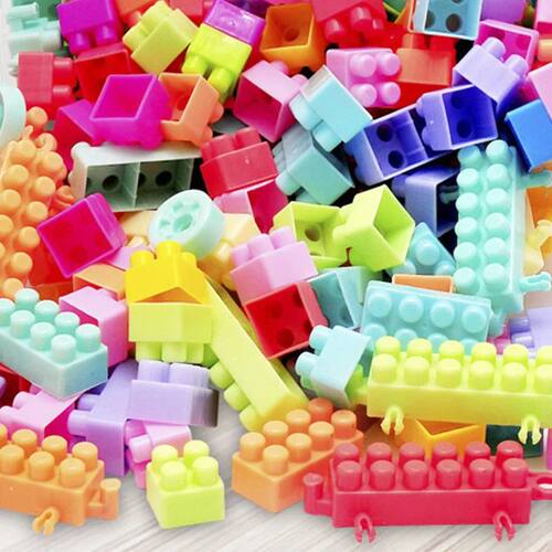 108PCS Plastic Building Blocks With Stickers Children Small