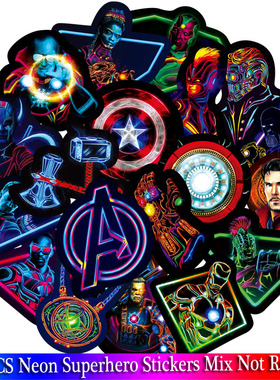 30PCS Neon Superhero Avenger Stickers Sets For Guitar